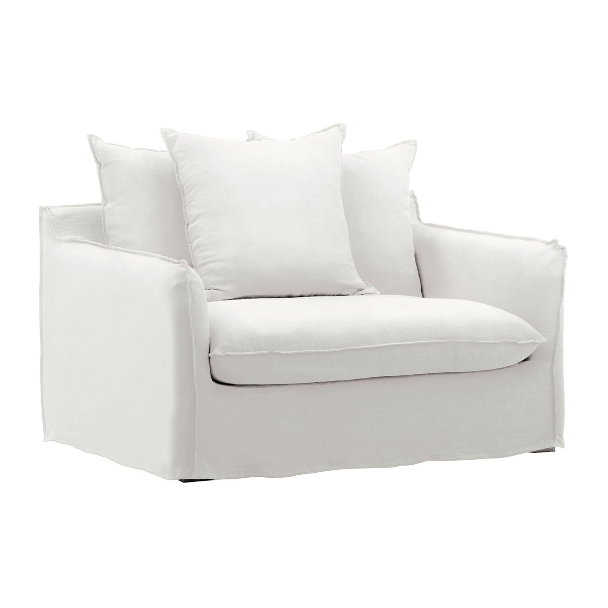 Vivian Sofa Chair Slipcover White, Sofas & Sectional by Dovetail, 51.2" width x 28.3" height x 40.5" depth