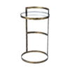 Reimer 15L x 15W Gold Round Glass Top with Metal Frame Accent Table thumbnail 0