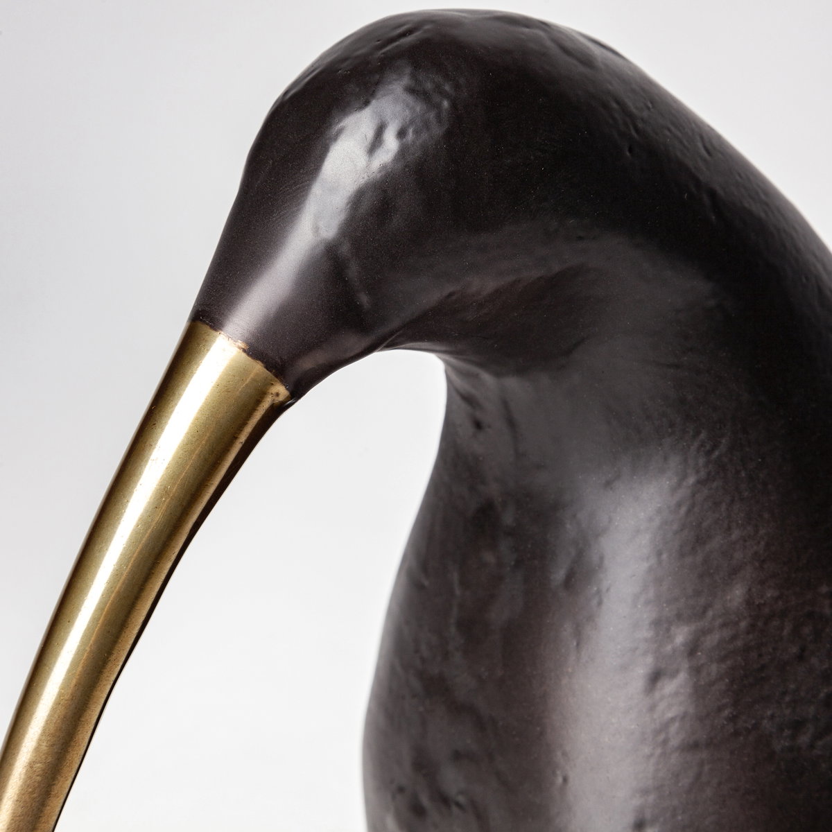 Dodo Kiwi 7L x 4W Black Cast Aluminum Mauritian Bird Sculpture, Decorative Object by Mercana, 6.75" length x 4.25" width x 6.75" height View 9