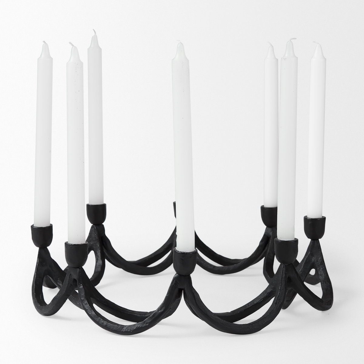 Seraph Round Candle Holder, Candles & Candle Holder by Mercana, 16" length x 16" width x 4.25" height View 3