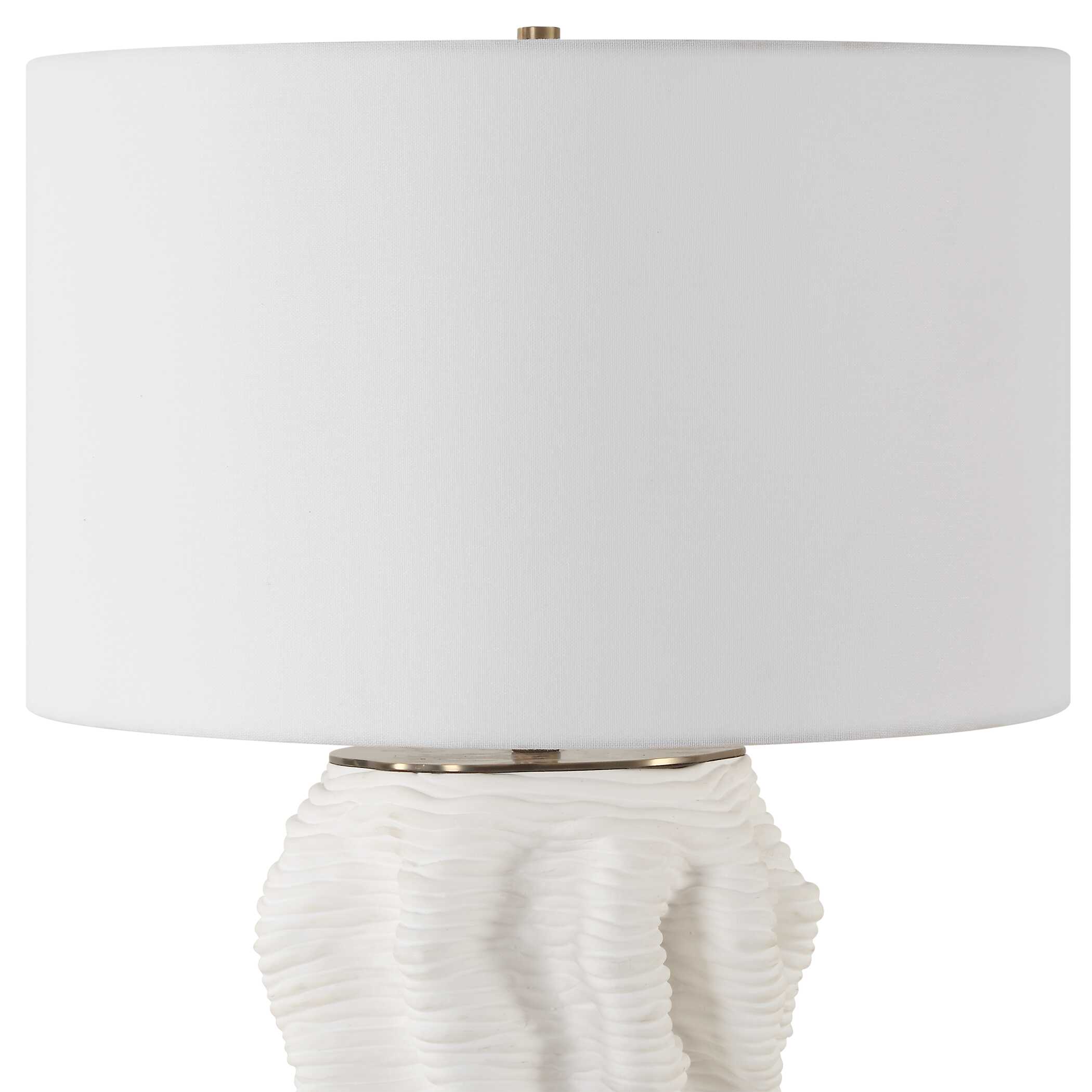 Stratified White Table Lamp, by Uttermost, 18" width x 28" height x 18" depth View 6