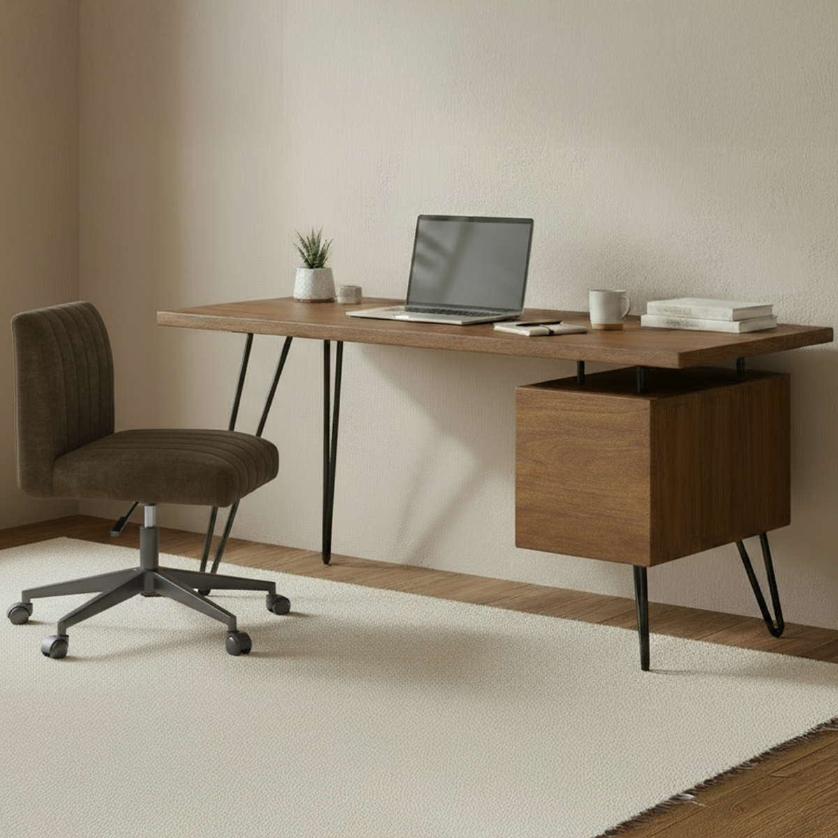 Sally Office Chair Cedar Green, by Moe's Home, 20.3" width x 31.9" height x 26.8" depth View 7