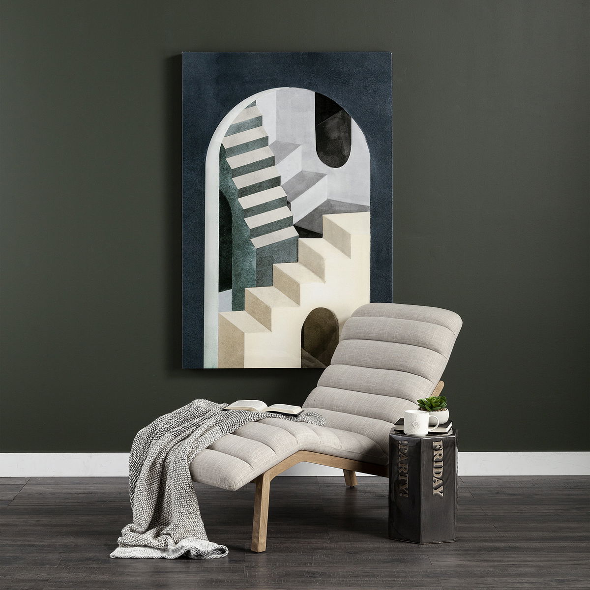 Pierre Beige Fabric Upholstered Armless Chaise Lounge Chair, Chaise Lounges & Daybed by Mercana, 24.41" length x 54.33" width x 33.46" height View 4