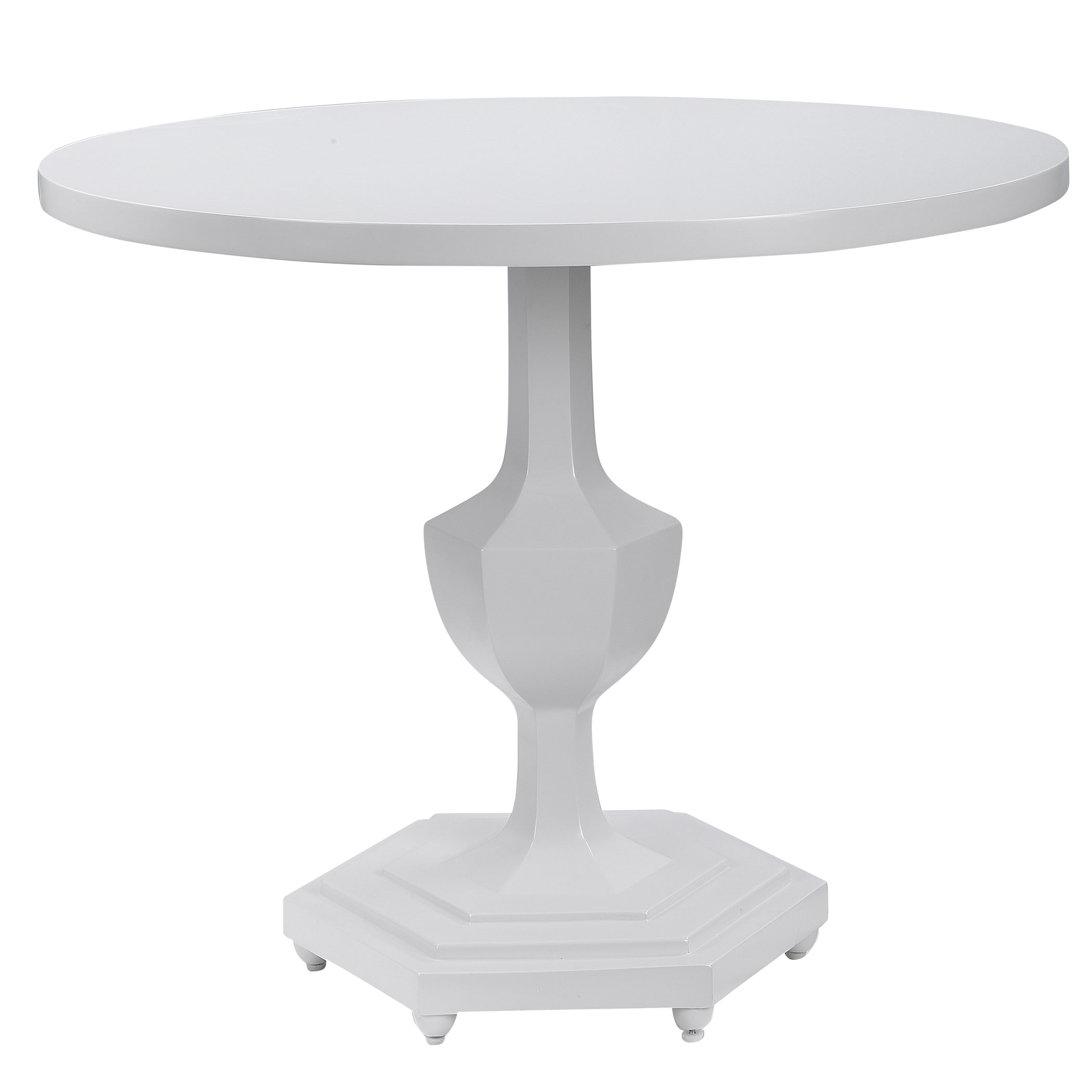 Kabarda White Foyer Table, Furniture by Uttermost, 32" width x 30" height x 32" depth View 1