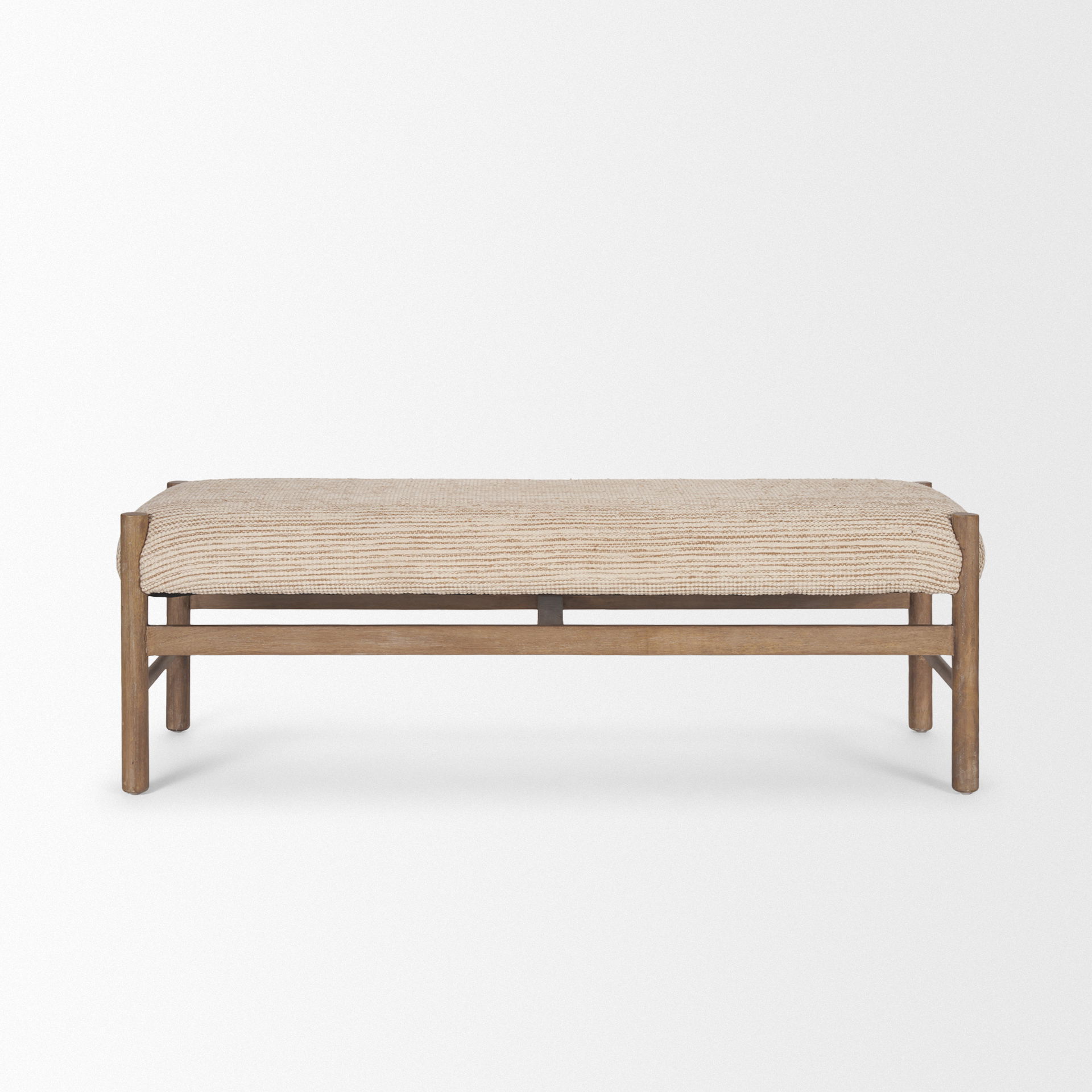 Tadi Rectangular Dark Brown Wood with Rug Seat Bench large image 