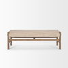 Tadi Rectangular Dark Brown Wood with Rug Seat Bench thumbnail 3