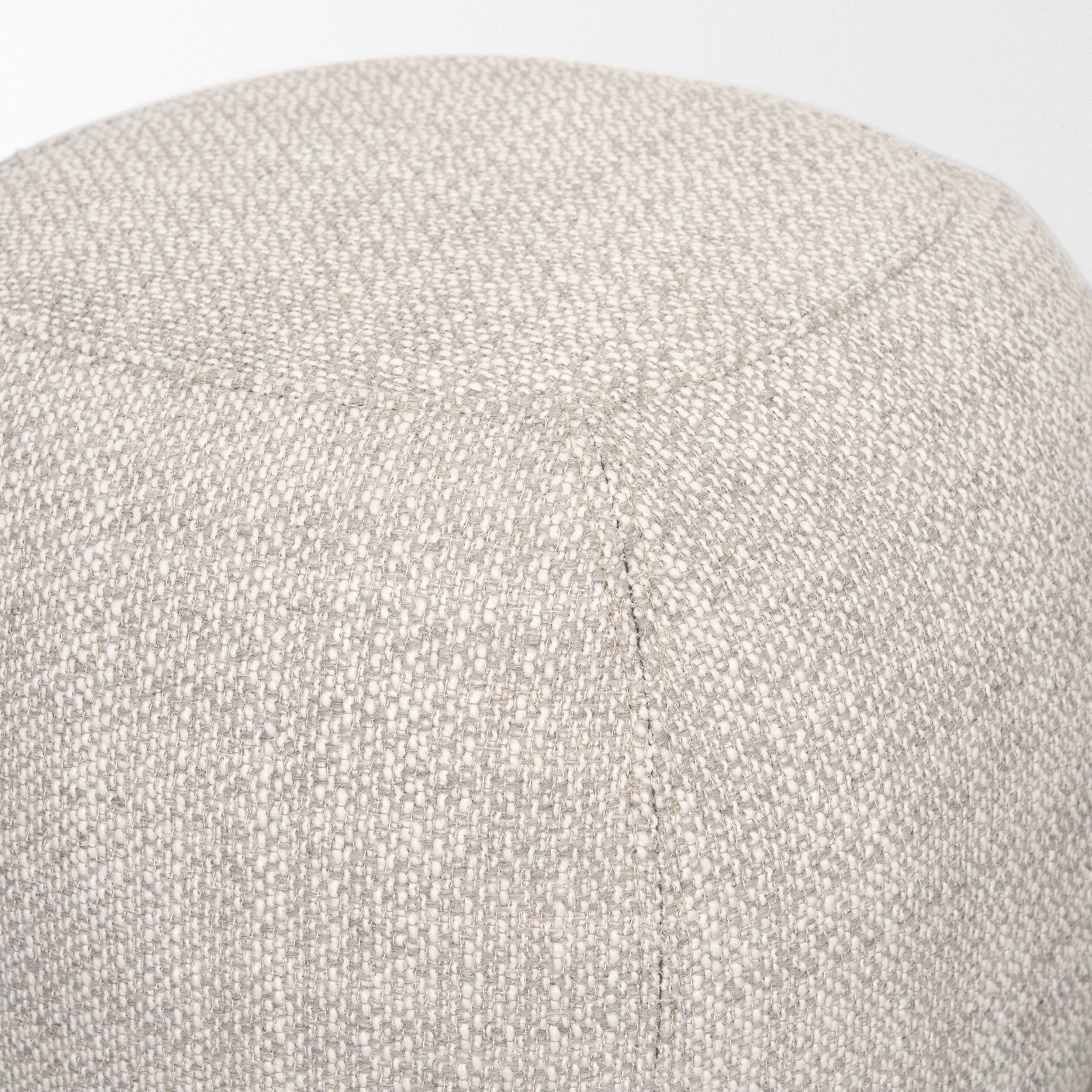 Siren Gray Fabric with Dark Brown Wood Round Accent Stool large image 