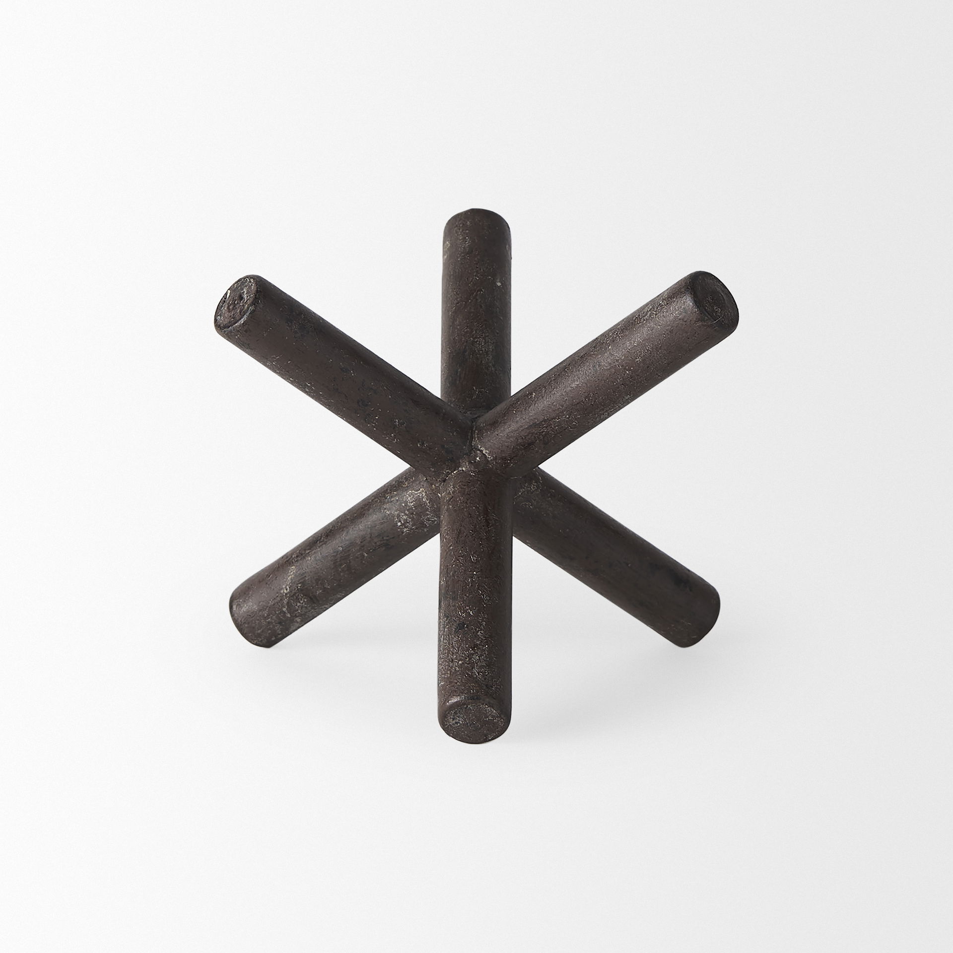 Astericks III (Small) 6L x 6W Brown Metal Decor Object large image 