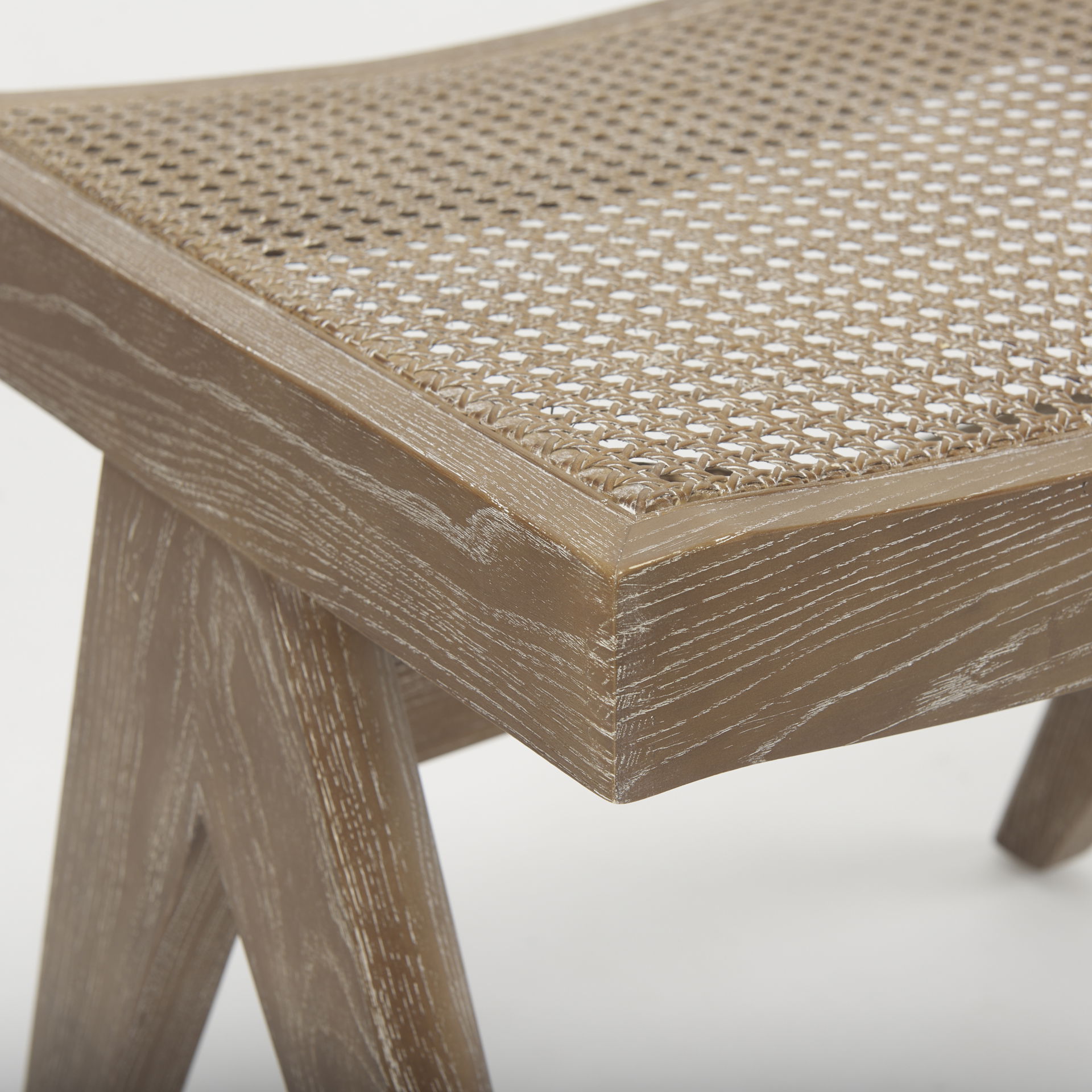 Arvin  Medium Brown Wooden Stool, Benche by Mercana, 21.65" length x 17.72" width x 18.11" height View 7