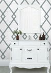 Ribbon Stripe Trellis White & Black Wallpaper thumbnail 2