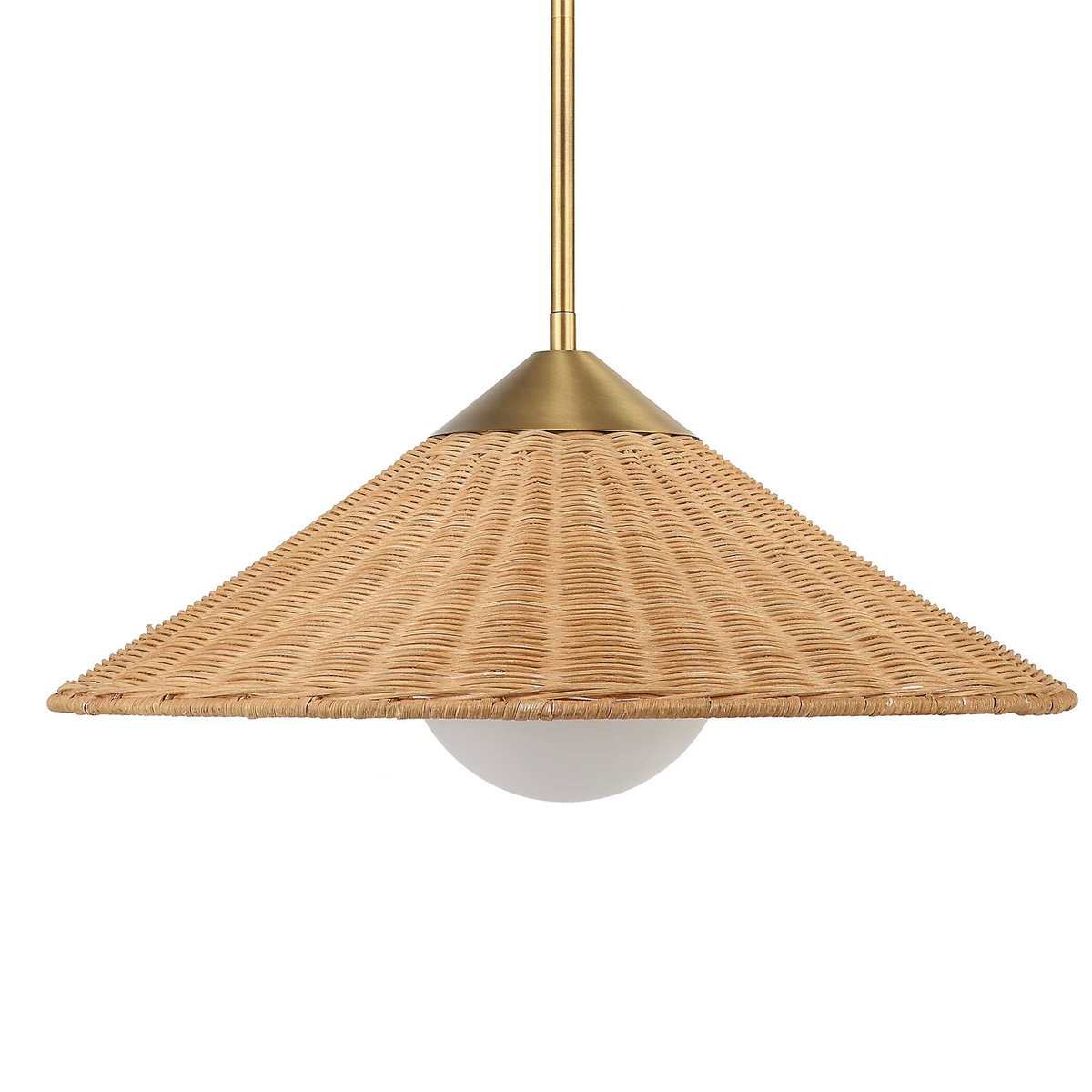 Phuvinh 1 Light Rattan Shade Pendant, by Uttermost, 1'8" width x 9.5" height x 1'8" diameter x 1'8" depth View 3