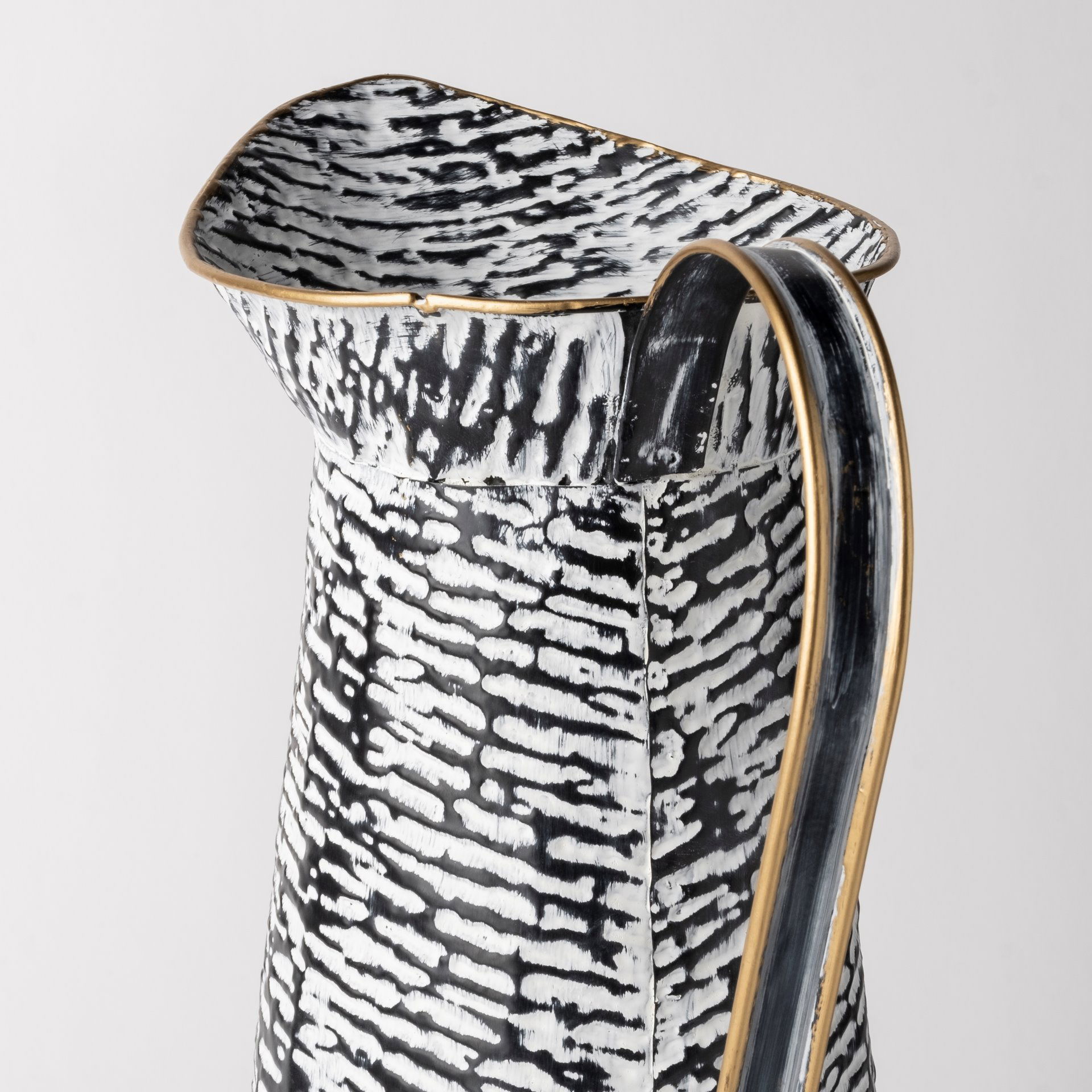 Colette Large Black/White Patterned Vase, Decorative Jar by Mercana, 9.8" length x 7.9" width x 20.3" height View 6