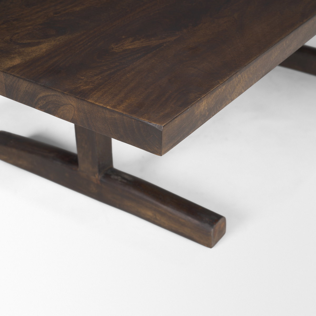 Viktor 55'L Dark Brown Solid Wood Coffee Table, by Mercana, 55" length x 30" width x 17" height View 8