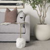 Rini Gold Metal and White Marble Accent Table thumbnail 1