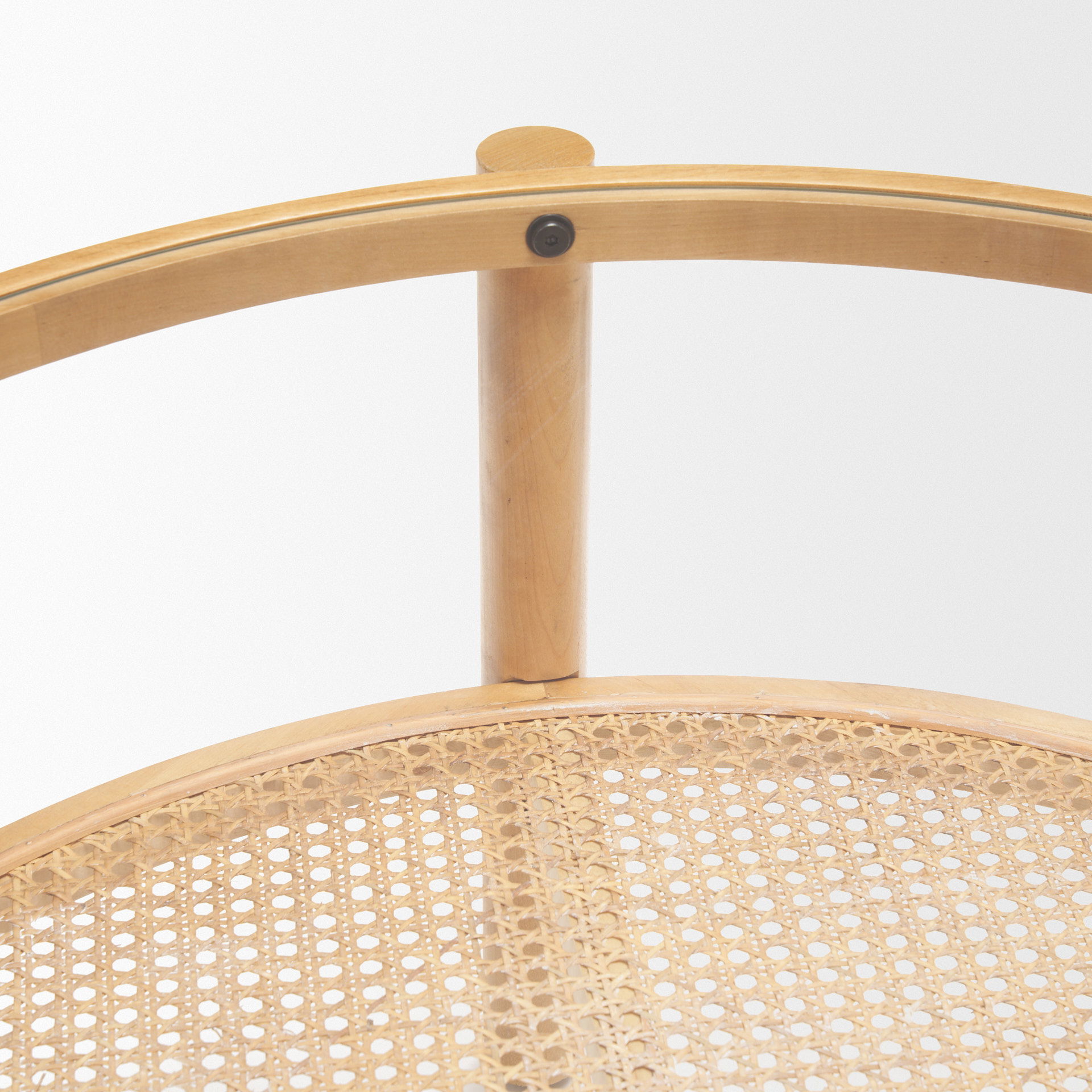 Weslyn Solid Light Brown Wood and Glass Top with Cane Coffee Table, by Mercana, 34.25" length x 34.25" width x 17.25" height View 6