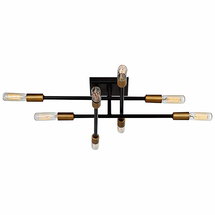Online Designer Hallway/Entry Savoy House Lyrique 19.5" Wide Bronze with Brass Accents Ceiling Light