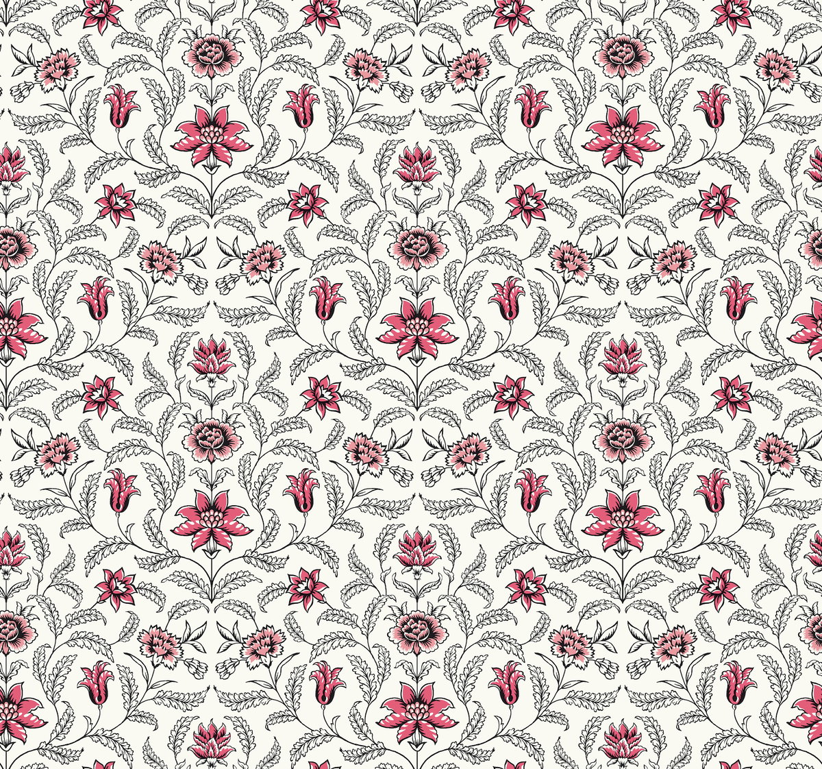 Vintage Blooms Red Wallpaper, by York Wall, 27' length x 2'3" width x 0.02" depth