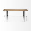 Helios II 60L x 14W x 29H Rectangular Brown Raised Edge Top Console Table, by Mercana, 60" length x 14" width x 29" height thumbnail 4