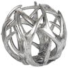 Ramus IV (Large) 7L x 7W Silver Antler Shaped Decorative Orb Ball thumbnail 0