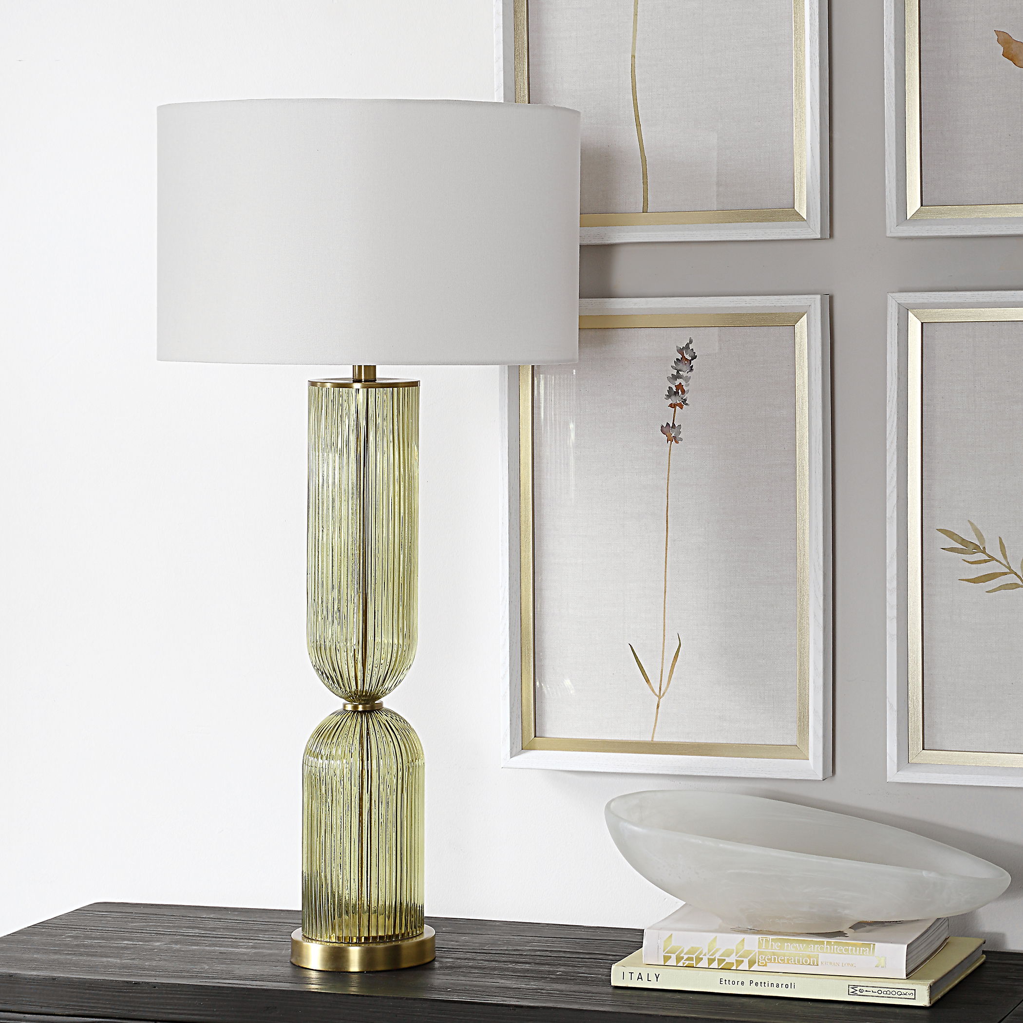 Mirah Olive Glass Table Lamp large image 