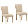 Marcellina Dining Chair Set of 2 Beige, by Dovetail, 19" width x 36.5" height x 25.5" depth thumbnail 1