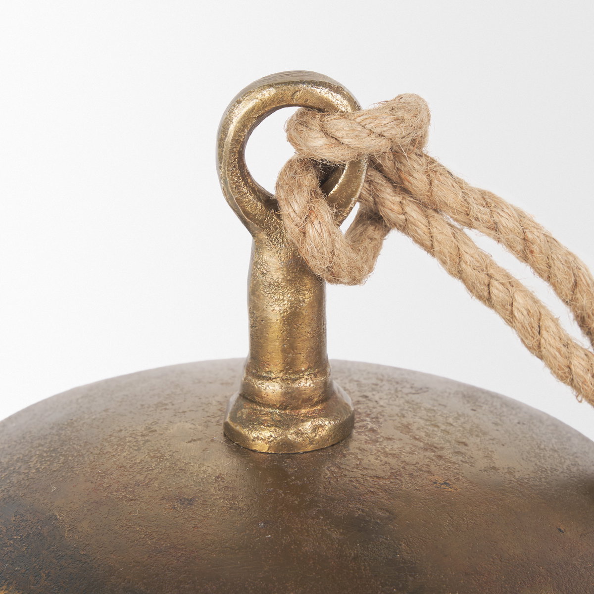 Quincy Large Gold Metal Decorative Bell Object, Decorative Object by Mercana, 7" length x 7" width x 7.75" height View 9