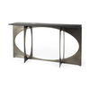 Reinhold IV Black Marble Top Iron Console Table, by Mercana, 60" length x 17" width x 31" height thumbnail 1