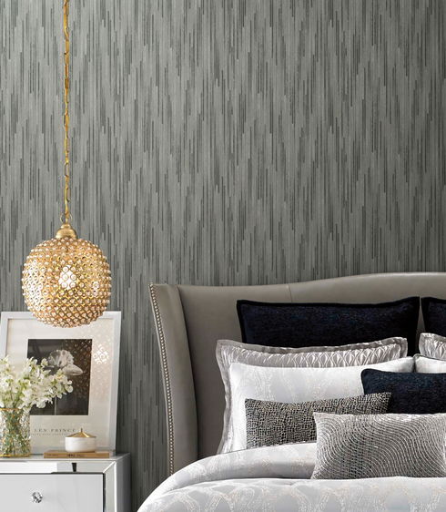 Bargello Dark Grey Wallpaper