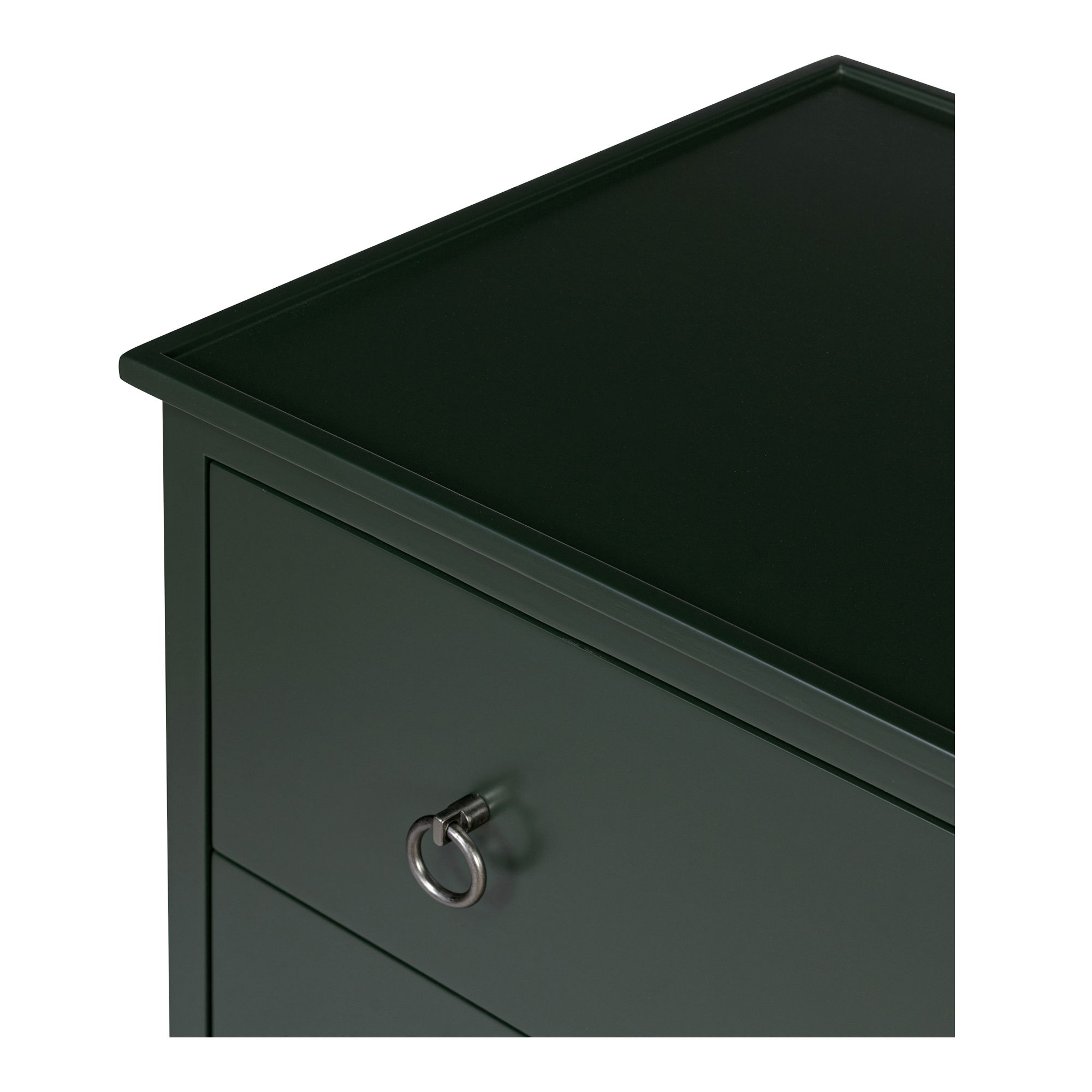 Reagan 3 Drawer Nightstand Deep Green, by Moe's Home, 31" width x 30.25" height x 18.5" depth View 7