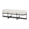 Amelia 55.0L x 18.0W x 18.0H Cream Boucle with Black Metal Upholstered Bench, Benche by Mercana, 18" length x 55" width x 18" height thumbnail 1
