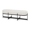Amelia 55.0L x 18.0W x 18.0H Cream Boucle with Black Metal Upholstered Bench thumbnail 0