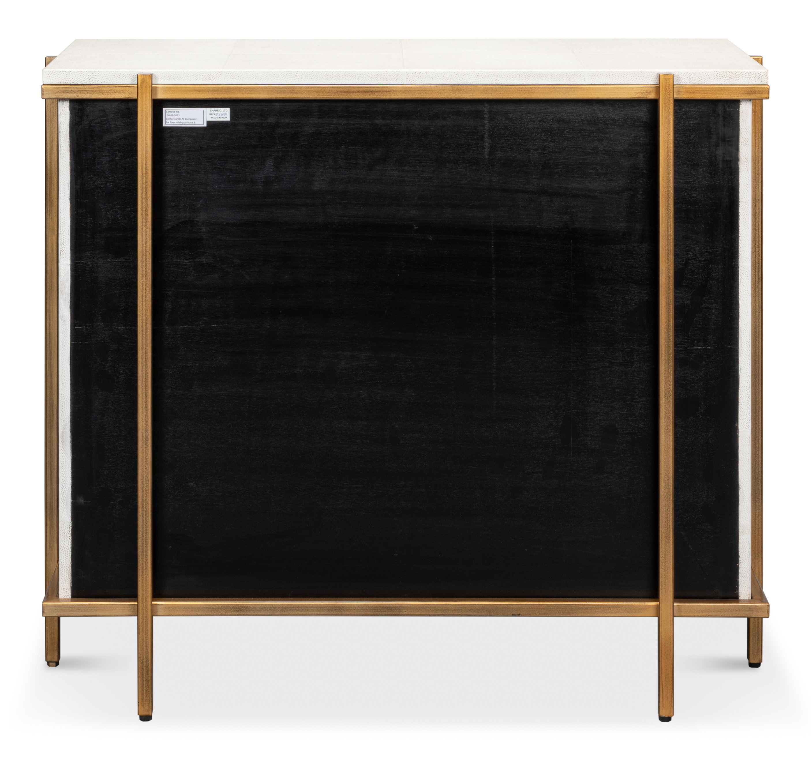 Blakely Door Chest, Osprey White, Cabinets & Sideboard by Sarreid, 40" length x 18" width x 34" height View 3