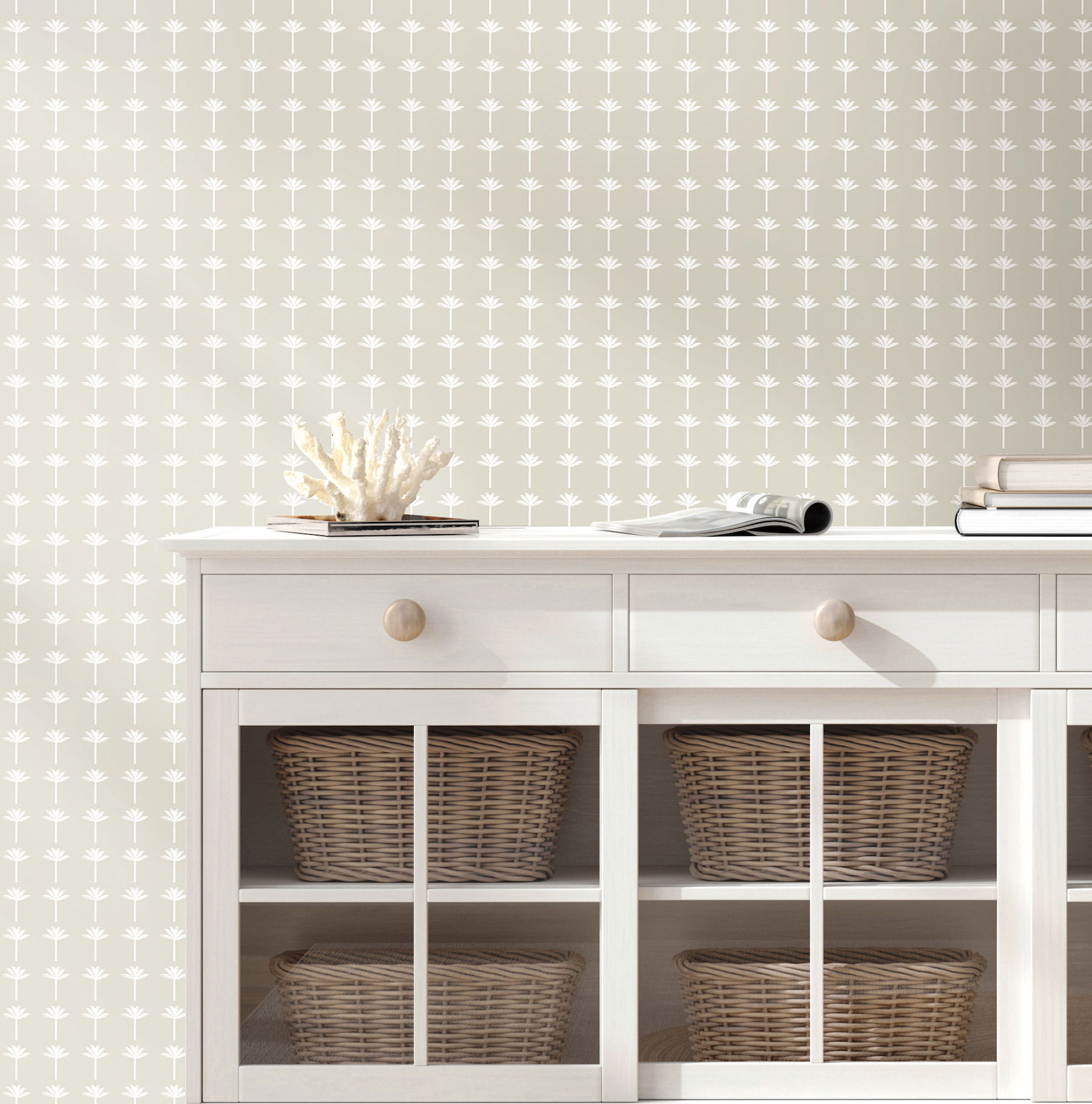 Palm Bay Beige Wallpaper large image 
