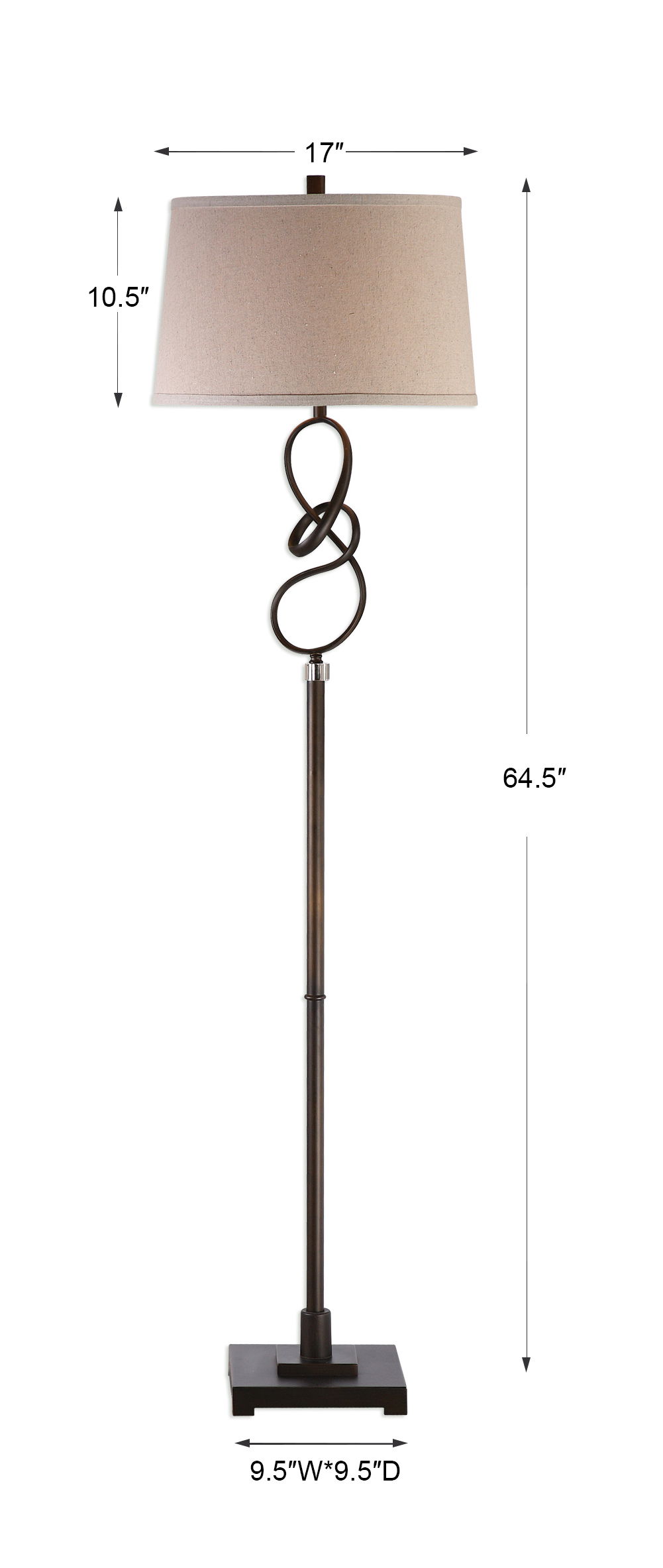 Tenley Twisted Bronze Floor Lamp thumbnail 2