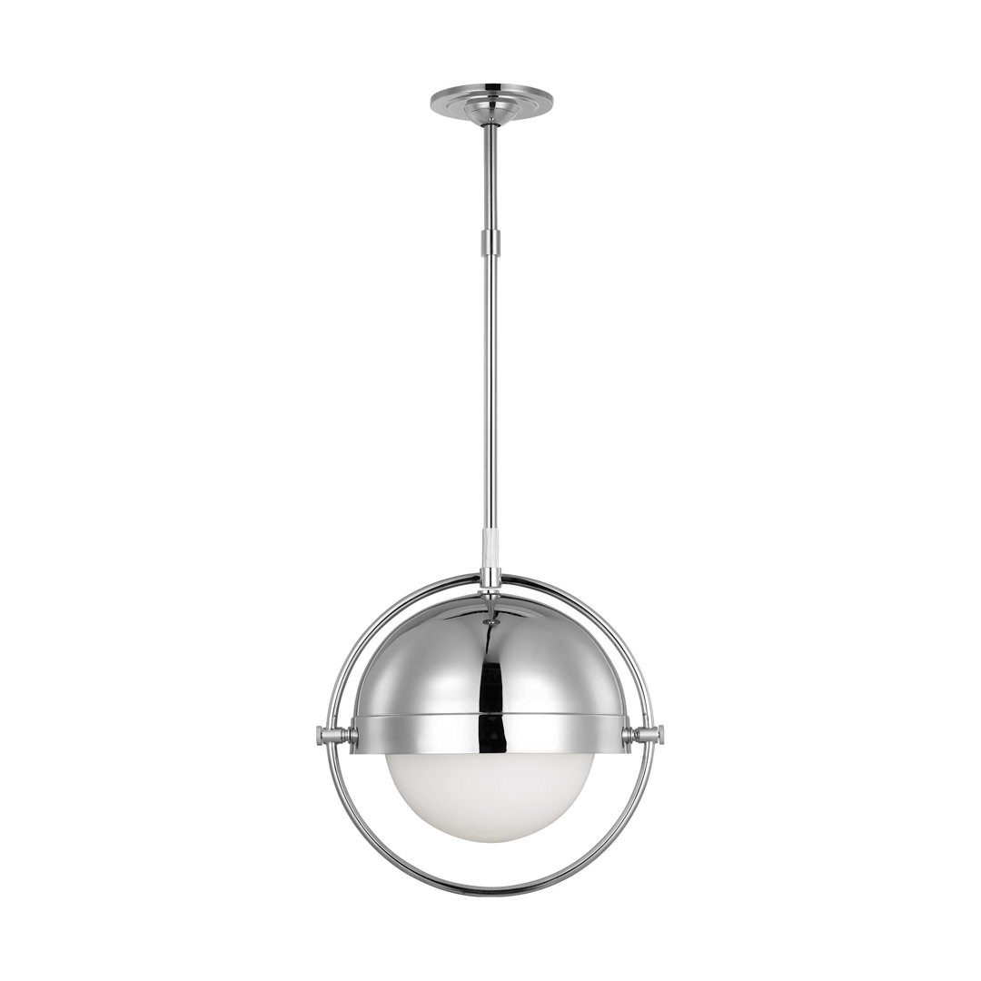 Bacall 1 - Light Sphere Globe Pendant, by Visual Comfort, 15.5" width x 16.75" height x 15.5" depth View 1