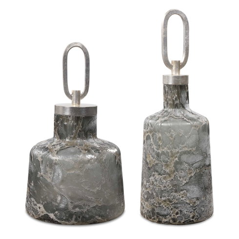 Storm Art Glass Bottles Set/2
