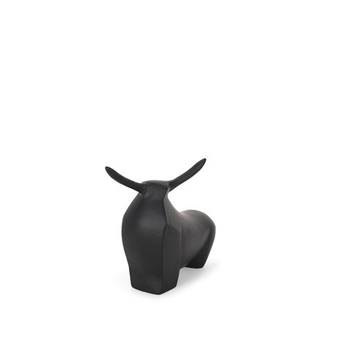 Radu Small Matte Black Metal Bull Decorative Object