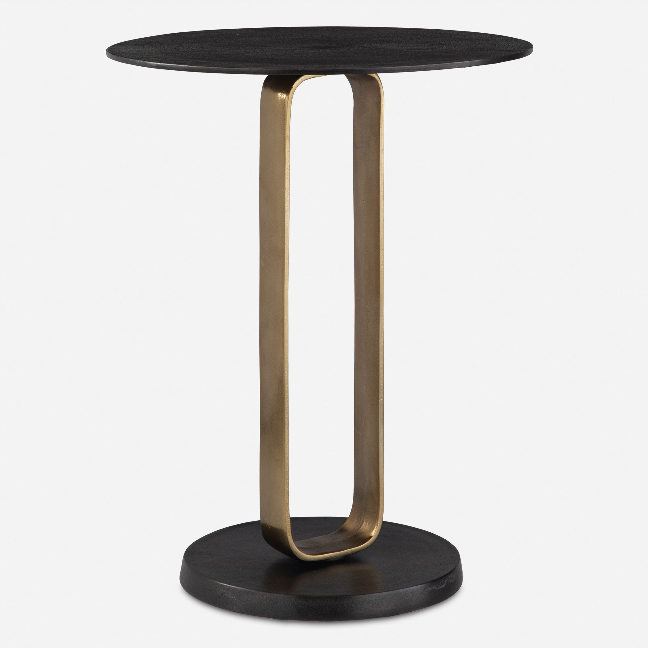Aperture Brass Accent Table, Furniture by Uttermost, 17.3" width x 23" height x 17.3" depth View 1