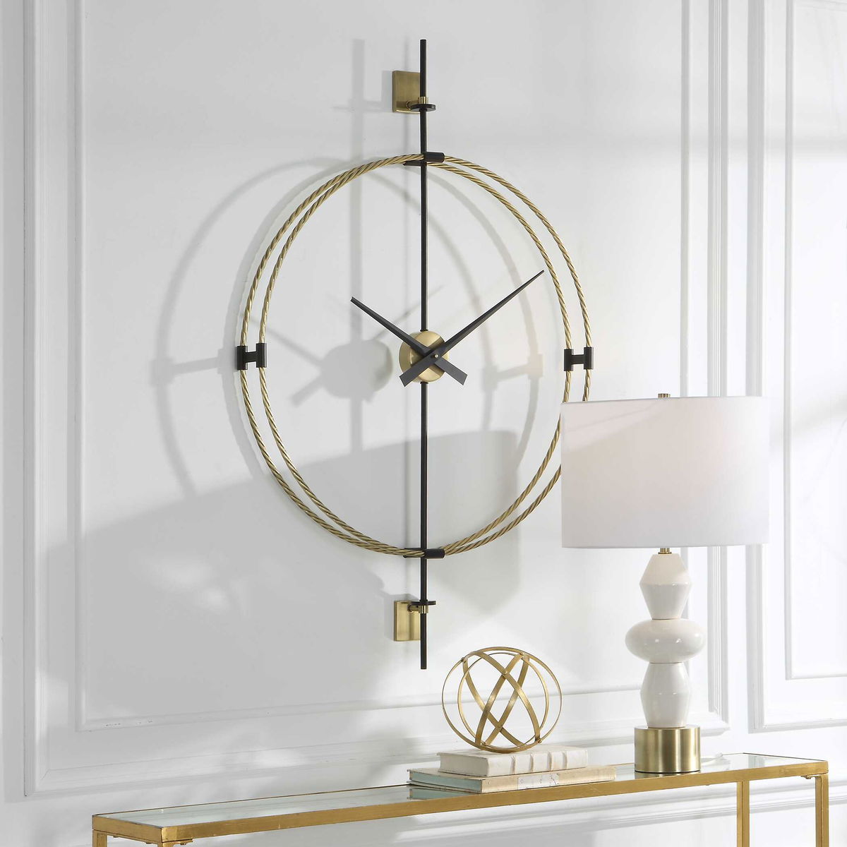 Time Flies Modern Wall Clock, by Uttermost, 30.75" width x 48.75" height x 4" depth View 3