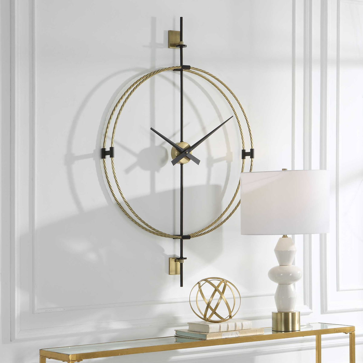 Time Flies Modern Wall Clock, by Uttermost, 30.75" width x 48.75" height x 4" depth View 3