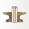 Anvilia (Set of 2) 12L x 3W Gold Anvil Shaped Bookends, by Mercana, 11.81" length x 3.54" width x 6.3" height thumbnail 3