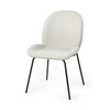 Inala Curved Back Dining Side Chair | White Fabric with Black Metal, Dining Chair by Mercana, 21.26" length x 25.59" width x 34.25" height thumbnail 1