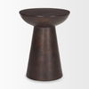 Novell Dark Brown Wood Pedestal Accent Table thumbnail 3