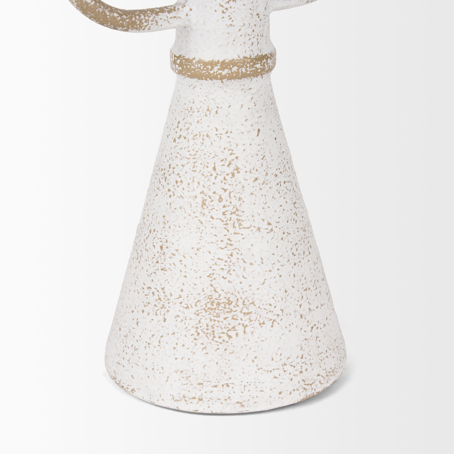 Ziva Large Distressed White Metal Sculptural Object, Decorative Object by Mercana, 5.91" length x 3.94" width x 13.78" height View 8