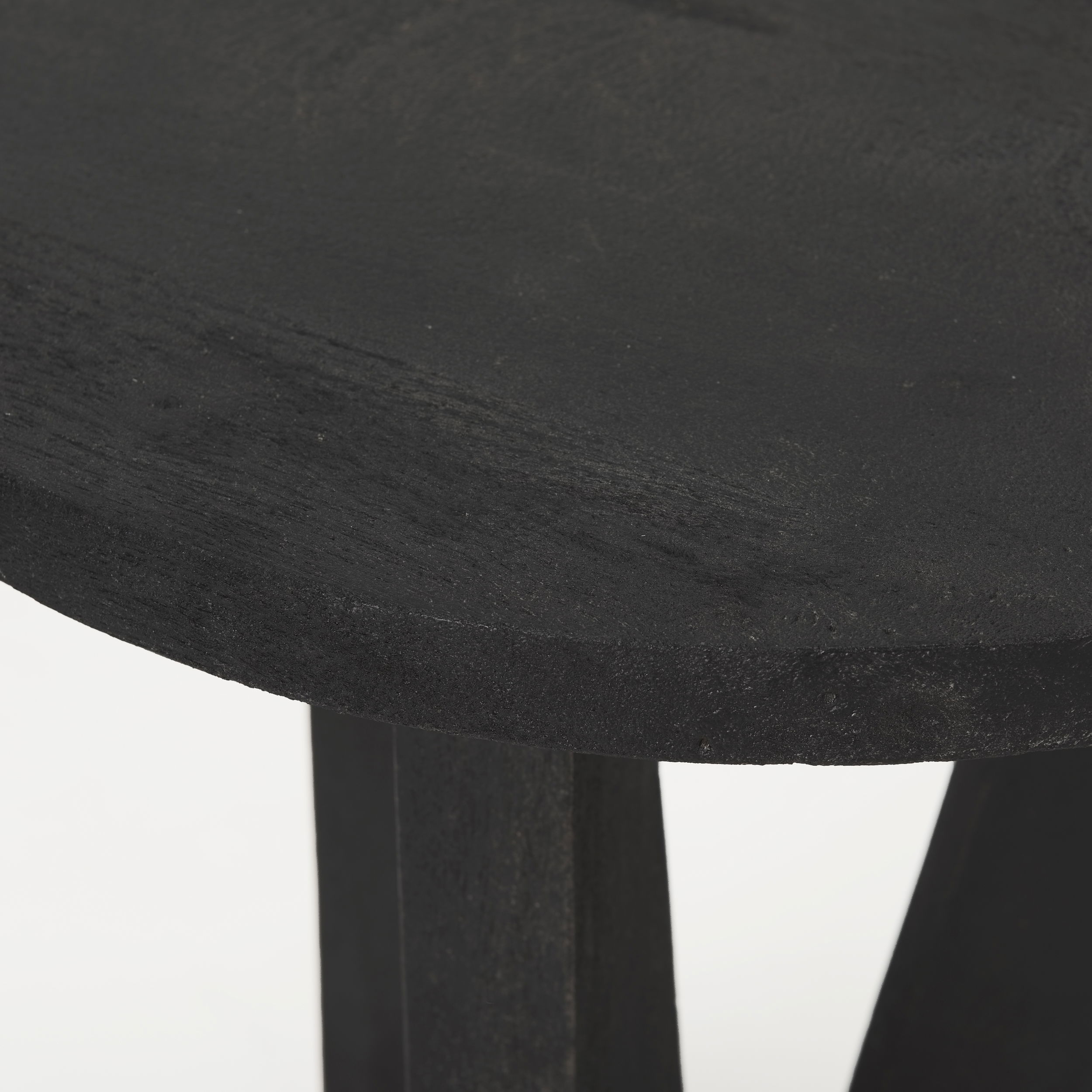 Mattius Black Wood Accent Table, Side & End Table by Mercana, 18" length x 18" width x 22.5" height View 10