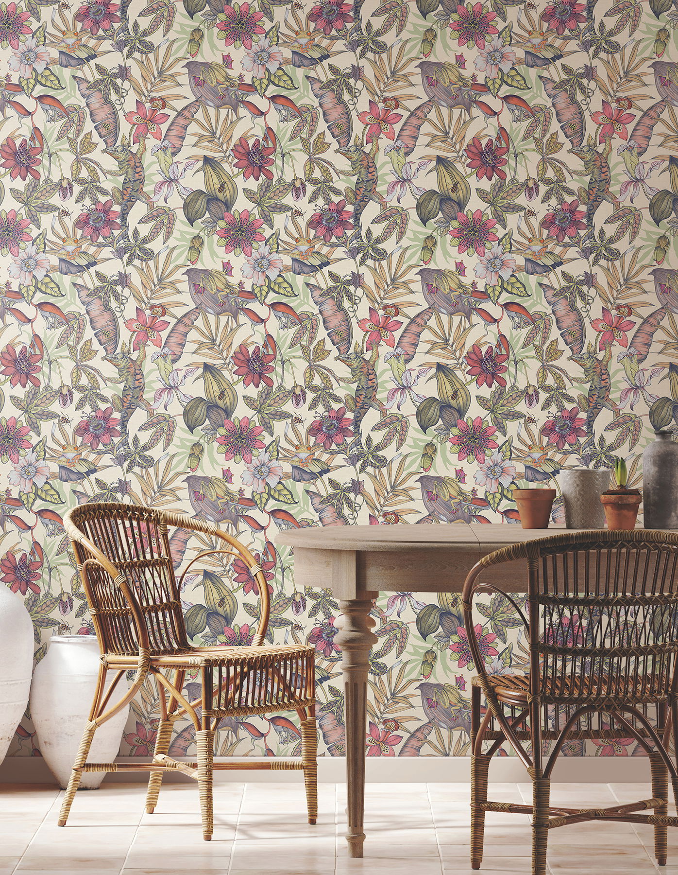 Rainforest Cream Wallpaper large image 