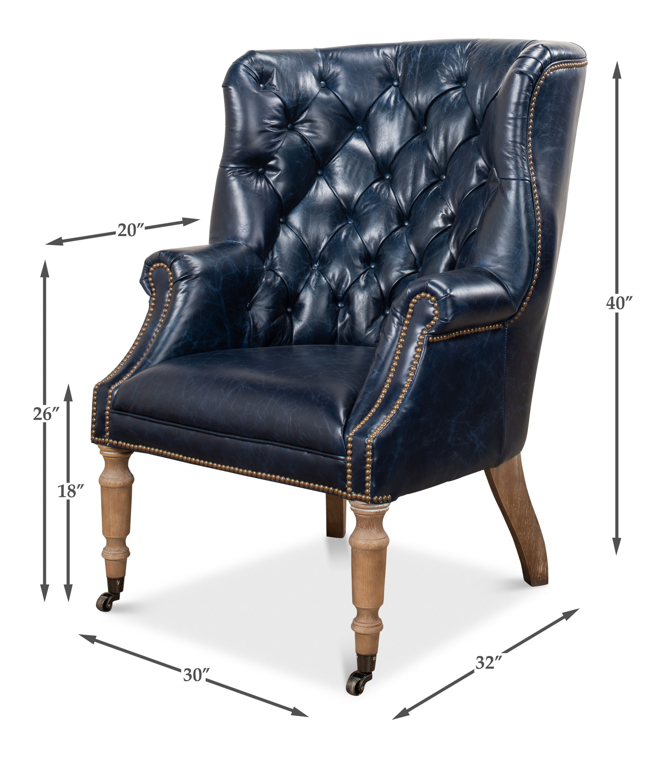 Welsh Blue Leather Chair large image 