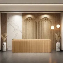 Online Designer Other Pozzi Vintage Reception Desk – Perfect for Cashier Counter and Customer Service Front Desk