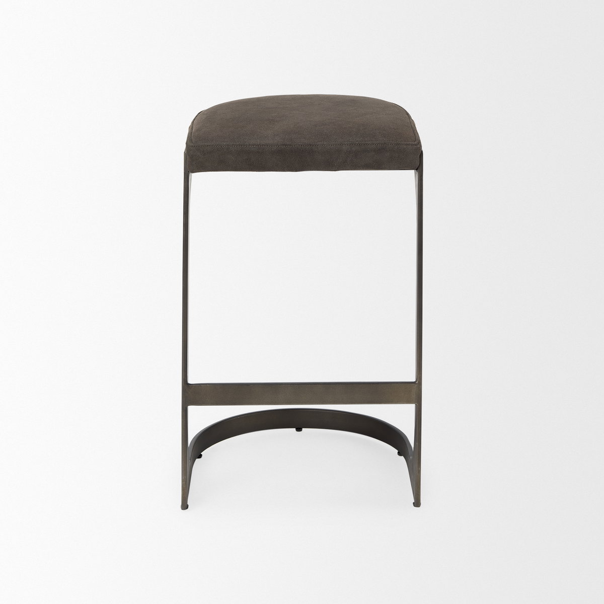 Tyson 17L x 18W x 28H Brown/Gray Suede with Metal Frame Counter Stool, Counter & Bar Stool by Mercana, 17.25" length x 17.5" width x 28" height View 3