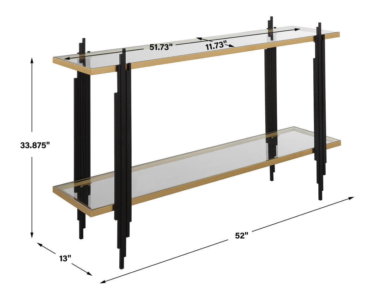 Empire Cityscape Console Table, by Uttermost, 52" width x 33.87" height x 13" depth View 3